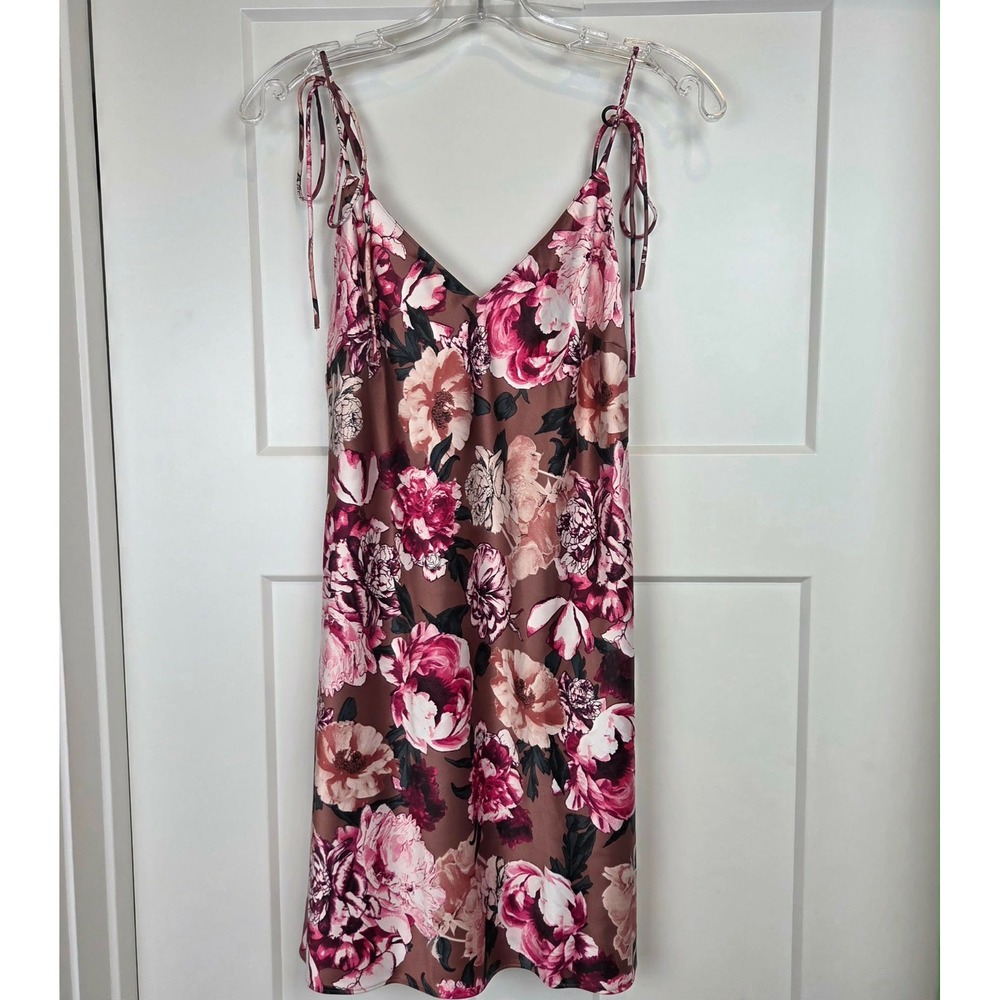 Victoria's Secret Floral Slip Sleepwear Nightgown Tie Straps Womens Small
